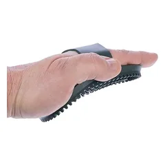 kooa guminės valymo šukos arkliams, Dydis L: apie L 16 x B 11 x H 4 cm (šviesiai žalia) — 5 nuotrauka