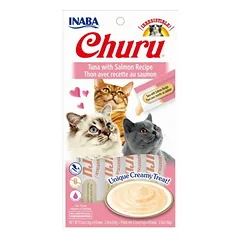 Inaba Churu Cat Tuna Salmon kreminis skanėstas suaugusioms katėms su tunu ir lašiša, 4×14 g