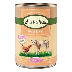 Lukullus Naturkost Junior drėgnas maistas šunims 6 x 400 g