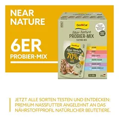 GimCat Near Nature bandomasis rinkinys, drėgnas maistas katėms 6 x 85 g, Mixpaket (6 Sorten) — 4 nuotrauka