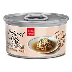 Natural Kitty Cat Broth Serie Tuna with Chicken in Broth 80 g nuotrauka