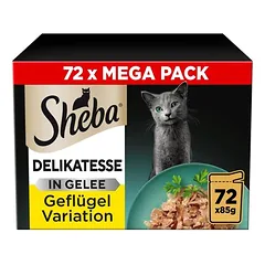 Sheba porcijų maišeliai, drėgnas maistas katėms, ekonominė pakuotė 144 x 85 g — 2 nuotrauka