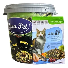 Lyra Pet Lecker.Pet® Leo's Adult su paukštiena ir upėtakiu, sausas maistas katėms, 2,5 kg + 2 pelytės — 5 nuotrauka