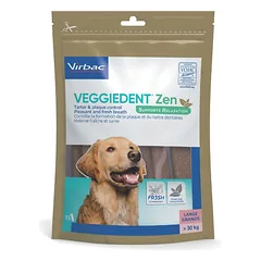 VIRBAC VeggieDent Zen L – Dantų kramtukai ir antistresiniai kramtukai dideliems šunims (virš 30 kg), 15 vnt.
