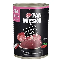 PAN MIĘSKO Kiauliena su antis drėgnas maistas šuniukams 400 g