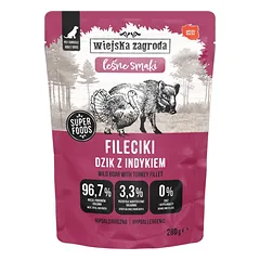 WIEJSKA ZAGRODA Monoproteinowa Fileciki Dzik suindėkų miško skoniai 280 g šlapias maistas šunims