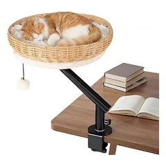 GIANTEX Drehbares Katzenbett Für Schreibtisch Mit Kissen Und Spielball