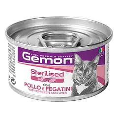 Gemon Adult Sterilized Chicken & Liver Mousse putėsiai katėms 85 g