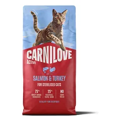 Carnilove Active Salmon&Turkey Adult sausas maistas sterilizuotoms katėms, 6 kg