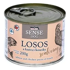 FALCO SENSE DOG lašiša ir vištienos gabalėliai raumenys skardine 200 g