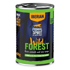 Primal Spirit Iberian Wild Forest konservai su kiauliena ir kalakutiena šunims