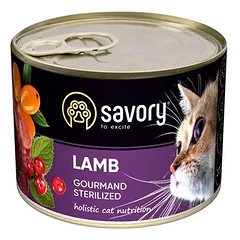 Savory Nassfutter für sterilisierte Katzen mit Lamm