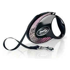 flexi Glam Composition juostinis pavadėlis, juodas, Vidutiniams 11–25 kg — 2 nuotrauka
