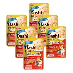 INABA Dashi Delights Delikatesiniai dribsniai Vištienos su tunu ir lašiša receptas 6x40g
