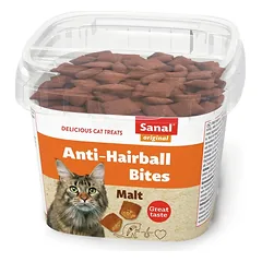 Sanal Anti-Hairball Bites cup papildas nuo sąvėlų katėms 75g