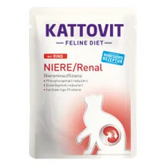 Kattovit Feline Diet Kidney/Renal guliašas su jautiena katėms - Pet24