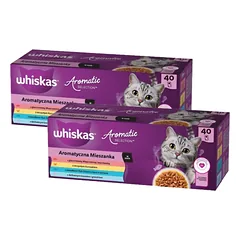 WHISKAS Adult Aromatic Mix 80x85 g - drėgnas kačių maistas 