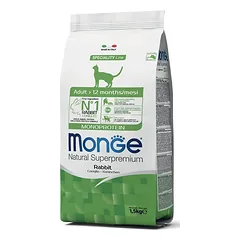 Monge Monoprotein Rabbit super premium pašaras katėms su triušiena 1,5kg parduotuvėje vetprekes.lt