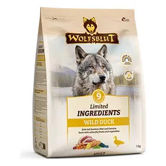 WOLFSBLUT Adult Limited INGREDIENTS Wild Duck sausas maistas šunims su laukine antiena, 1 kg — 2 nuotrauka
