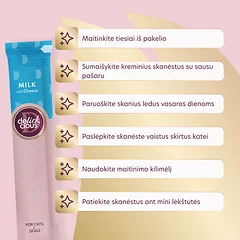 DELICKCIOUS kreminiai skanėstai su pienu ir sūriu suaugusiems šunims ir katėms (4x15 g), 60 g — 5 nuotrauka