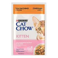 PURINA Cat Chow Kitten Kalakutiena su cukinijomis želė – 85 g drėgnas maistas kačiukams