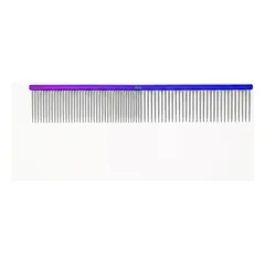 TAURO aliumininės šunų ir kačių šukos, tankių ir retų dantų, 22,5 cm, mėlynos-violetinės, pt-35