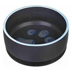 Trixie Ceramic Bowl With Rubber Bottom keraminis dubenėlis šunims ir katėms su neslystančiu dugnu, 0.4 l/ø 12 cm