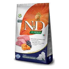 Farmina N&D Pumpkin Grain Free canine LAMB & BLUEBERRY PUPPY MEDIUM & MAXI 12kg