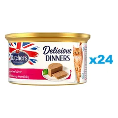 BUTCHER'S Classic Delicious Dinners su kepenėlėmis ir jautiena, 24 vnt. po 85 g
