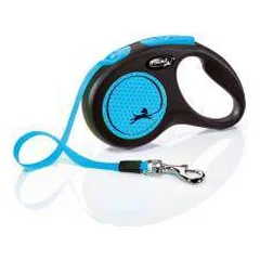 Flexi Neon M (tape) 5 m, blue - dog leash parduotuvėje petreon.lt