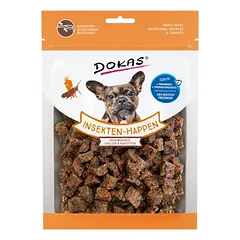 Dokas vabzdžių kąsneliai su miltiniais vabalais, svirpliais ir morka 100 g - 10, skanėstai šunims