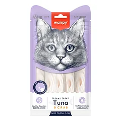 Wanpy skanėstai katėms su tunu ir krabais 6×70 g