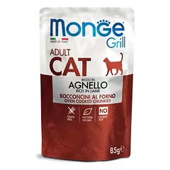 Monge GRILL Adult konservuotas pašaras katėms su ėriena 85g