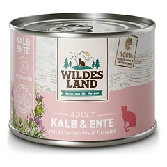 WILDES LAND Calf and duck konservai katėms su veršiena ir antiena, 200 g