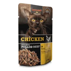 Leonardo Pulled Beef konservai su vištiena ir plėšyta jautiena katėms - Pet24