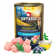 Ontario Dog Adult Chicken Pate with Blueberry Flavor 400 g
