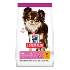 HILL'S Science Plan Adult Light Small Mini Chicken 2x6 kg vištiena, skirta suaugusiems mažų ir miniatiūrinių veislių šunims