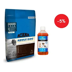ACANA Adult Dog 11,4kg + LAB V Lašišų aliejus šunims ir katėms 500ml
