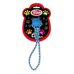 PET NOVA DOG LIFE STYLE Kamuolys ant virvės 40 cm, mėlynas, mėtų aromatas