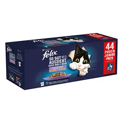 Felix Fantastic Vielfalt Jelly 85g X 44 (vištiena, jautiena, tunas, lašiša)