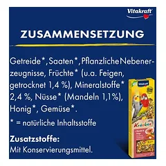 Vitakraft Kräcker Großsittich, Vitakraft Kräcker Großsittich 2 Sticks Mandel & Feige (180 g) — 3 nuotrauka