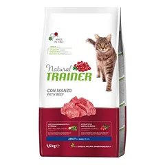 Natural Trainer Cat Adult Beef visavertis sausas maistas suaugusioms katėms su jautiena, 1.5 kg
