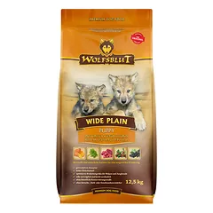 WOLFSBLUT Wide Plain Puppy sausas maistas šuniukams su arkliena ir batatais, 12,5 kg