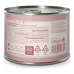 WILDES LAND Ragout konservai katėms su jautiena, kalakutiena ir špinatais 180 g — 2 nuotrauka