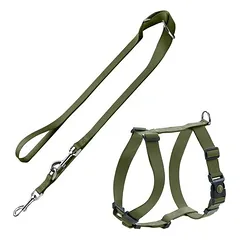 HUNTER rinkinys: petnešos London Vario Rapid + pavadėlis London, alyvuogių žalios spalvos, Petnešos dydis XXS-XS + pavadėlis 200 cm, 15 mm — 2 nuotrauka