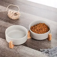 Dvigubas keraminis dubenėlių rinkinys šunims ir katėms Mersjo Gerda 2x400ml — 2 nuotrauka
