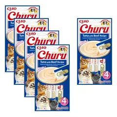 INABA Churu tuno ir jautienos skonio skanėstas katėms 20x14g