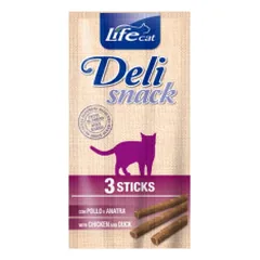 Life Cat lazdelės skanėstai su antiena ir vištiena katėms