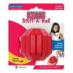 KONG Stuff-A-Ball Medium žaislas šunims dantų valymui, iš natūralios gumos