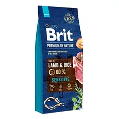Brit Premium By Nature Sensitive Lamb sausas maistas jautriems šunims su ėriena, 15 kg